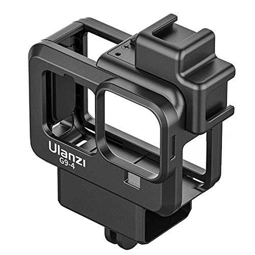 VICV2RO Action-Kamera-Gehäuse mit Schutzhülle, Montage von Schuhen, Kühltasche, Schutz, Schwarz, Vlog Zubehör, Mikrofon, Käfig Anti-Schock ABS Halterung Licht für Gopro Hero 9 Cover