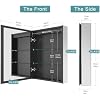 GANPE Specchio con sensore a LED, specchio a induzione a forma di onda a mano, con blutooth, dimmerabile e anti appannamento, IP44, impermeabile, da parete (60_x_80_cm