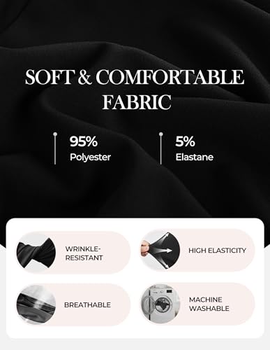 Image of GRACE KARIN Work Dresses for Women 2026,Midi Business Dress,3 /4 Sleeve Classy Fit and Flare Dress with Pocket