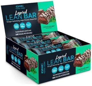 GNC Total Lean Layered Lean Bar - Chocolate Mint | 16g Protein | 9 Bars