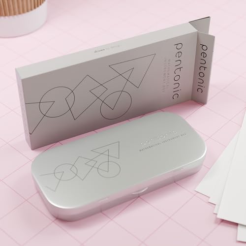 Image of Pentonic Mathematical Instrument Box With Child Safe Compass, Silvery Color,Pack of 1