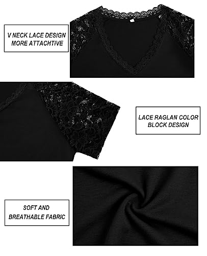 CARCOS Plus Size Tops for Women Short Sleeve Raglan Striped Tee Color Block Crewneck/V Neck Tunic Loose Fit Summer XL-5XL4