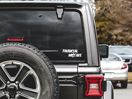 Ur Impressions Financial Mistake Decal Sticker Vinyl Graphics For Car Truck Suv Motorcycle Window|White|7.5 X 3.3 Inch|Jjuri010 #TOP4
