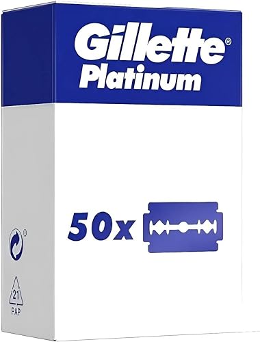 Gillette Platinum 7702018519095 Żyletki do Golenia, Srebrny, 50 Sztuk (1 Opakowanie)