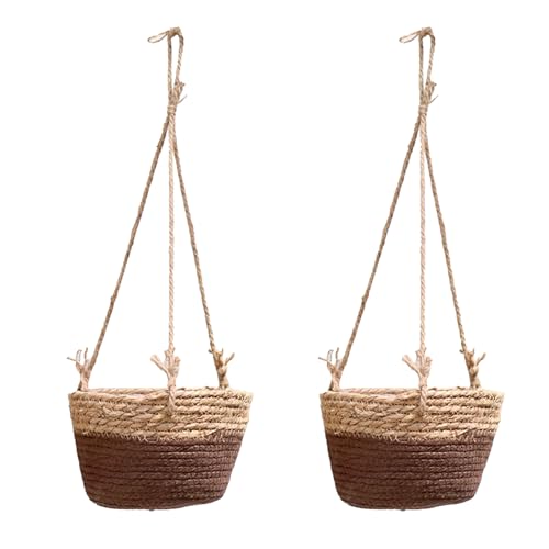 Panier suspendu en jonc de mer support en rotin haut de gamme