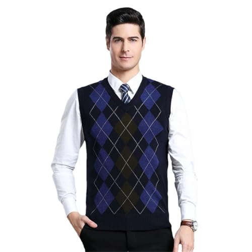 Mens Sweater Pullover V Neck Slim Fit Jumpers Knitting Patterns Sleeveless Vest