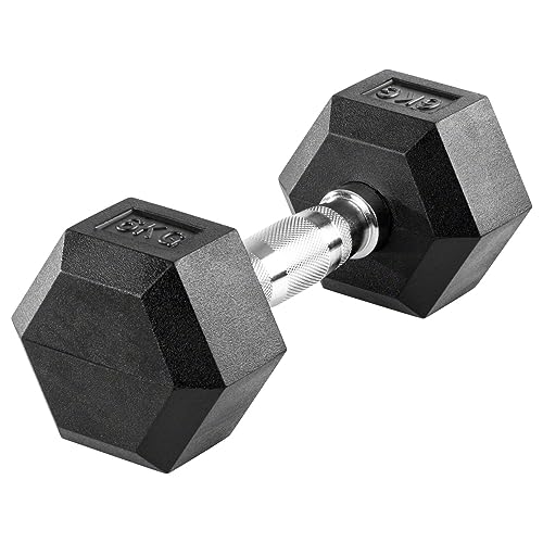 Hex Kompakthantel aus Gummi, 6 kg, Hexagon-Hantel