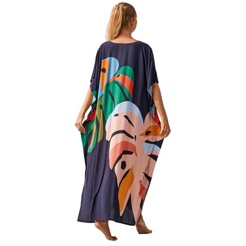 Image of Miss Lavish London Long Kaftan Dress for Women - Summer Printed Plus Size Maxi Caftan