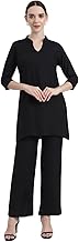 Thevasa Women's Black Everyday Effortless Glam Kurta