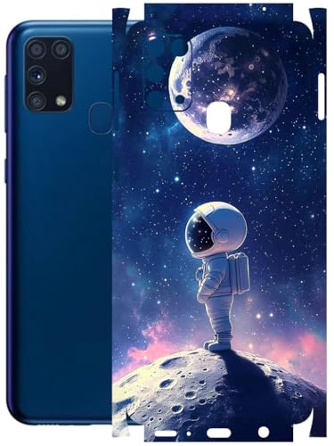 Image of AtOdds - Full Body Back Screen Guard Protector Film - Lamination Wrap Skin Sticker Compatible with Samsung Galaxy M31 | Scratchproof Matte Finish (Moon)