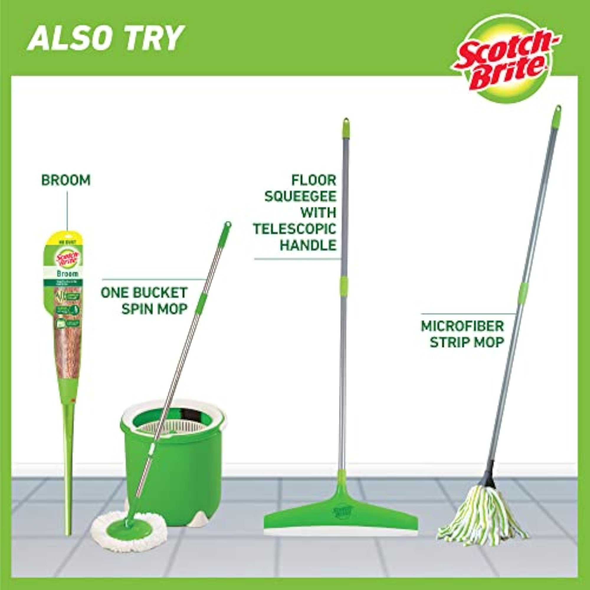 Multi-Purpose Microfiber Flat Mop with Extra Refill