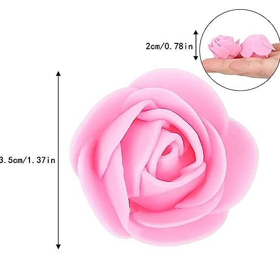 MRB 50 pcs Artificial Foam Flowers Fake Foam Water Floating Flowers for Pooja Thali, Festival and Events, Home, Table, Badroom, Pooja Room, Diwali Decoration Items and DIY Craft (Pink, Pack of -50)