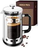 Gracie's Finest French Press Coffee Maker - Large 34 oz. Glass Coffee Pot Carafe with Stainless Stee
