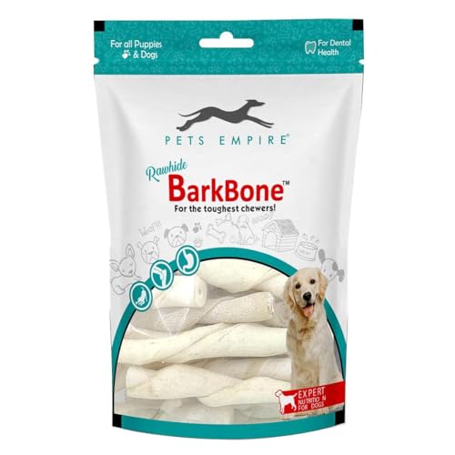 Image of Pets Empire Rawhide Chew White Sticks 10Pcs (Pack of 2)| Easily Digestible Rich of High Proteins | Treat Chew Nonveg Twisted Stick for Puppy | Dog Calcium Sticks Fresh & Natural