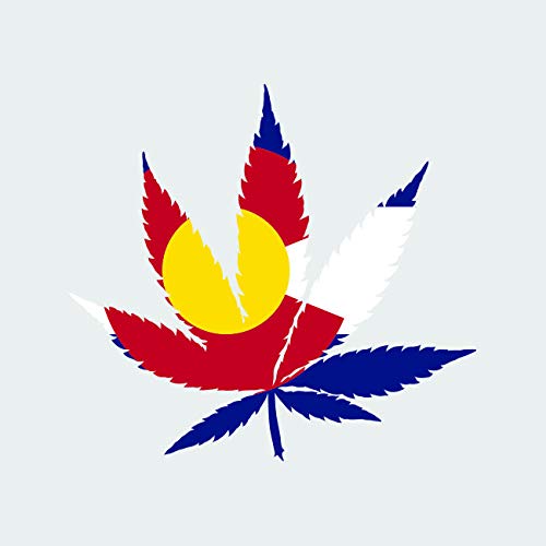 fagraphix Colorado Flag Weed Marijuana Leaf Sticker Self Adhesive 420 Hemp FA Vinyl - 4.50 Wide