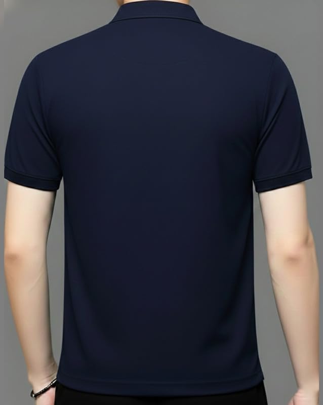 Image of AUSK Men Printed Polo Neck Cotton Blend T-Shirt (Regular Fit, Half Sleeve) || Tshirts for Mens