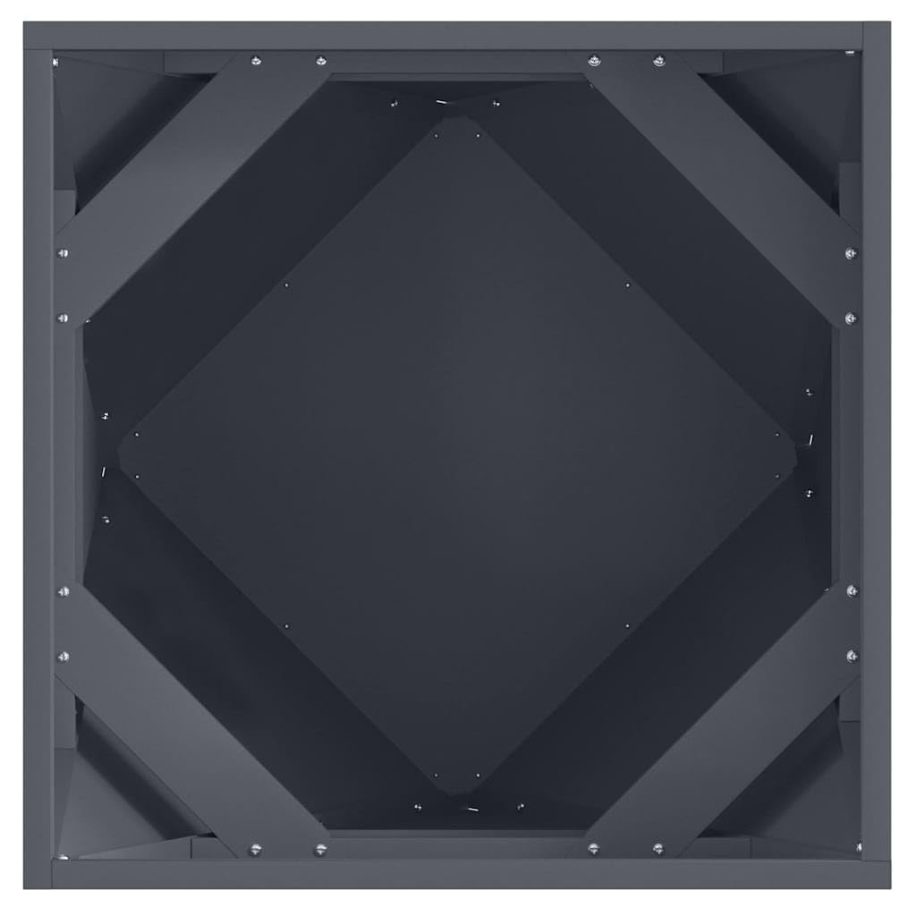 Fengshui Stahl Pflanzkübel Anthrazit 50x50x50 cm | Rechteckig, Integrierte Basis, Für Außenbereich, Modernes Design, Robust