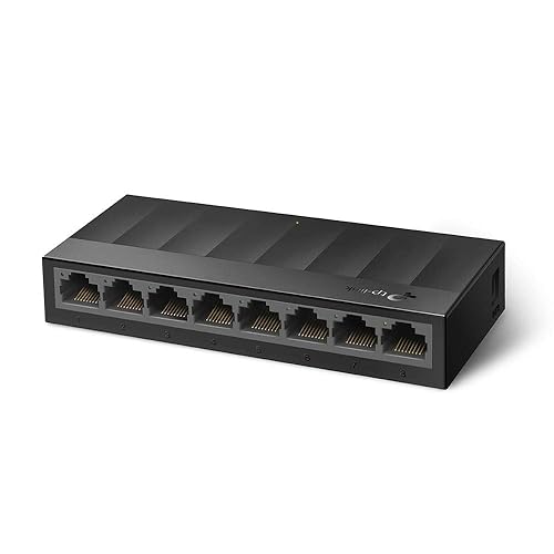 TP-Link Litewave 8 Port Gigabit Ethernet Switch | Desktop Ethernet Splitter | Plastic Case | Unshielded Network Switch | Plug & Play | Fanless Quiet | Unmanaged (LS1008G) - 8 Port, Litewave