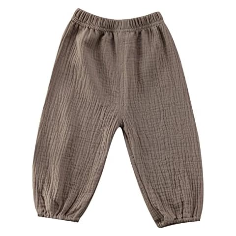 BULINGNA Cute Toddler Kids Baby Boy Girl Casual Eelastic Harem Long Pants Bloomers (Coffee, 3-4 Years) Cover