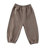 BULINGNA Cute Toddler Kids Baby Boy Girl Casual Eelastic Harem Long Pants Bloomers (6-12 Months, Coffee)