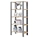 Produktbild Vlush Fichtenholz regal, Küchenregal, Badregal, Bücherregal, Holz, Standregal mit 5 Ablagen, Standregal verstellbar, Für Küche, Schlafzimmer, Wohnzimmer, Badezimmer, ca.61 * 31 * 130 cm (Grau+Natur)