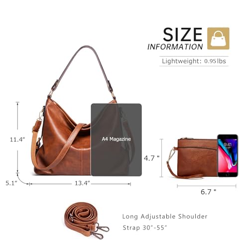 Bolsos hobo y bolsos tote para mujer, set de 2 piezas miniatura 4