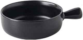 Cuiynice Cuencos de cerámica para Sopa de Cebolla, esmaltado en Color Mate con un Solo Mango para Sopa, estofado de Carne, Chile, Avena (Color: Verde) (Negro Q)