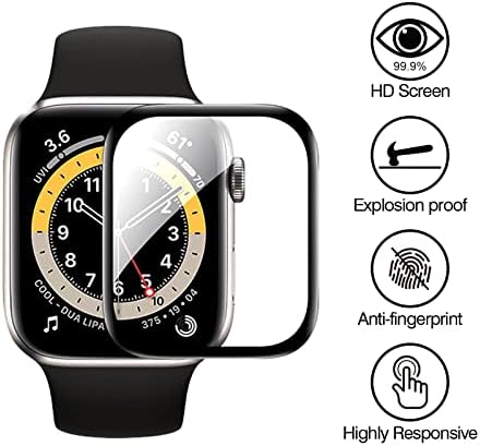 PAWHITS 3 Pack Screen Protector for Apple Watch Series 4/5/6/SE 44mm HD Clear Anti-fingerprint Highly Responsive Film for i Watch