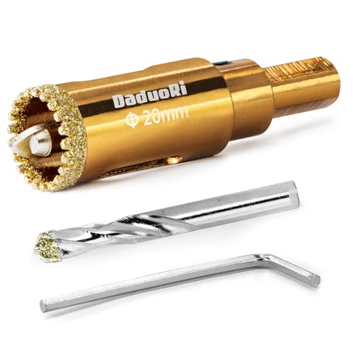 Image of 3 /4 inch Serrated Diamond Hole Saw with 2Pcs Removable Pilot Bits, Easy-Align for Precise Drilling in Porcelain Tile, Ceramic, Granite, Marble and Other Stones (3 /4 inch Tile Drill Bit)