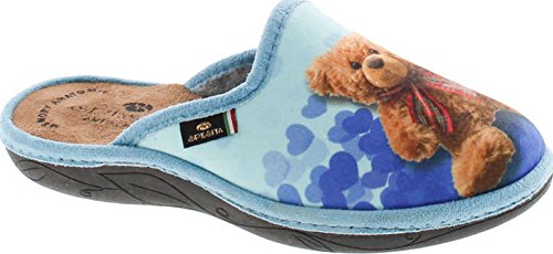 Womens 18017 I Heart Teddy Cozy House Slippers Made In Europe