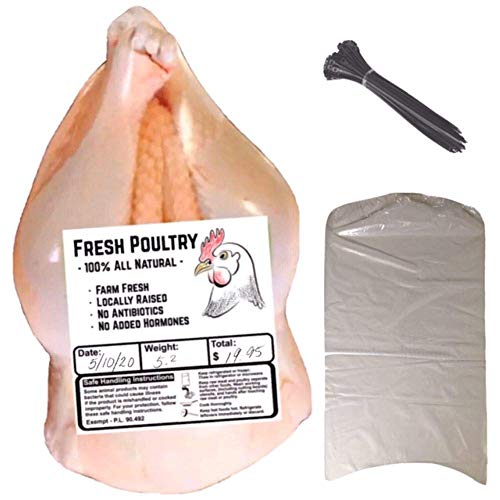 Poultry Shrink Bags, 25 Pack, 11x18 Inches, BPA Free Freezer Safe with 25 Zip Ties, for Poultry and Rabbits
