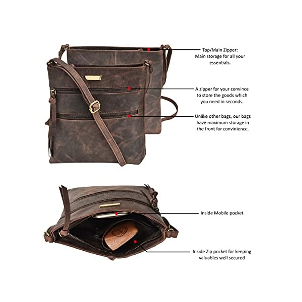 Brown Cross Body Bags For Woman | Long Strap | Stylish Cross Over Purse | Sling Bags For Her | Trendy | Gift For Her