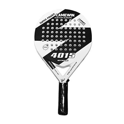 Raqueta de tenis de fibra de carbono para hombre y mujer, 47 cm, color blanco