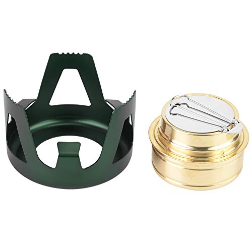 Spirit Burner, Alcohol Stove Mini Spirit Burner, Camping Mini Cocina Estufa Horno con soporte (Verde)
