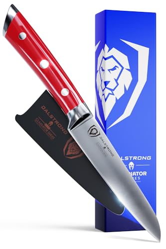 DALSTRONG Paring Knife - 3.5' - Gladiator Series - Forged German High-Carbon Steel - Crimson Red ABS Handle - Sheath Included - NSF Certified