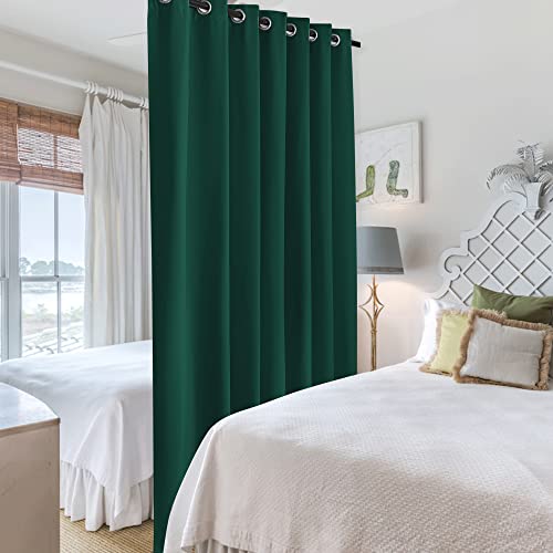 Image of RYB HOME Partition Room Dividers - Light Block Thermal Insulated Seperating Curtains Soundproof for Spare Bedroom Loft Home Office Living Room Bay Window, 1 Panel, Hunter Green, 100 Wide x 84 Long