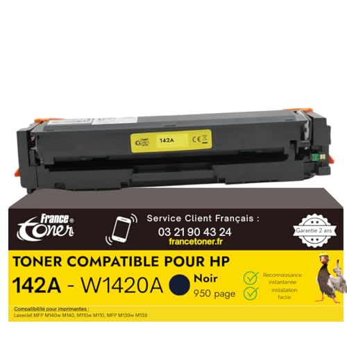 Toner 142A compatible HP W1420A noir pour imprimante LaserJet M110w et MFP M140w