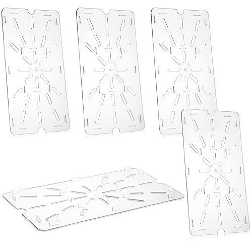 Zubebe 6 Pcs Plastic Drain Shelf for Size Food Pan Clear Plastic Grate Acrylic Food Drain Trays for Kitchen Restaurant Hotel (1/1)