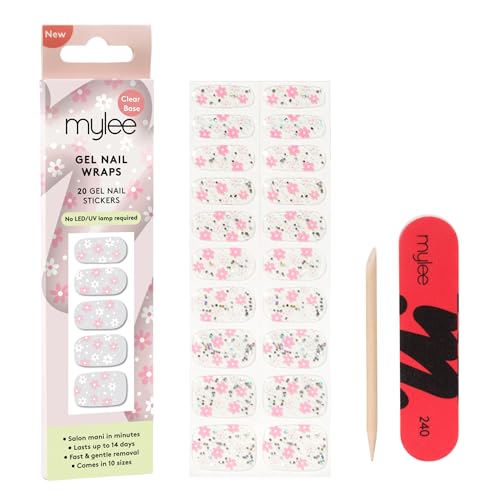 Mylee Gel Nail Wraps [Freshly Picked] Cloud Nine Collection 20 Pre-Cured Gel Stickers No Lamp Needed Chip-Resistant Glossy Finish Long Lasting Easy to Apply [Spring/Summer 2026]