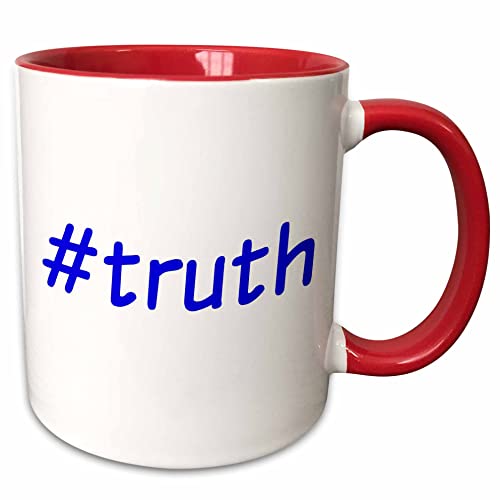 3dRose truth, hashtag blue letters on a white background 15oz