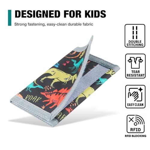 Image of Kids Wallet for Boys Ages 4-12, Dino Dinosaur Boys Wallet, Toddler Wallets with Coin Pocket, Novelty Christmas & Birthday Gift