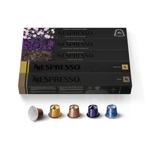 Nespresso Original, Mild &amp; Medium Variety Pack, Medium Roast, 50-Count Pods