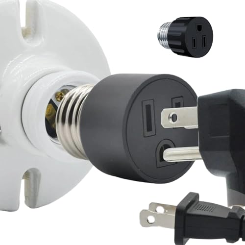 Njidher Adattatore da Portalampada a Spina - Adattatore per Lampade a Forma di Bacchetta, Presa per Lampadina - Per Portico Telecamera Camera Da Camera Dei Bambini Soggiorno Cucina Bagno