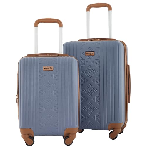 Wrangler 22 and 18 Heartland 2-Piece Carry-On Luggage Set Vintage Indigo