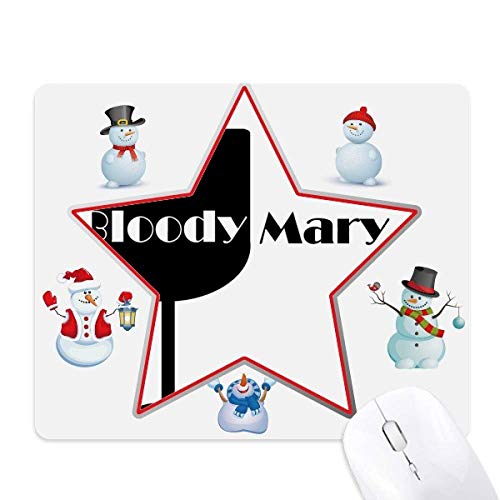 Tapis de souris Souris Étoile et Bonhomme de Neige de Noël style cocktail