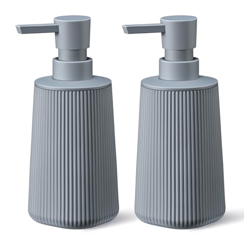 zuxzmj Gray 2 Pack Hand Soap Dispensers Set — best soap dispensers for guest bathrooms