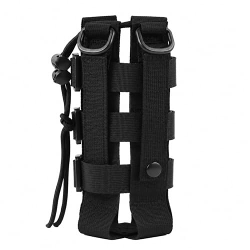 Porte-Bouteille Tactique Réglable en Nylon 600d, Compatible Molle, Étanche, pour Bouteilles 300–1000ML, Stable pour Randonnée Camping Outdoor Sport, Noir