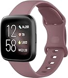 Mugust Correa para Fitbit Versa 2 Mujer Hombre,Correas Silicona Sport Suave Pulseras de Repuesto para Fitbit Versa/Versa 2/Versa Lite/Versa SE (Púrpura)