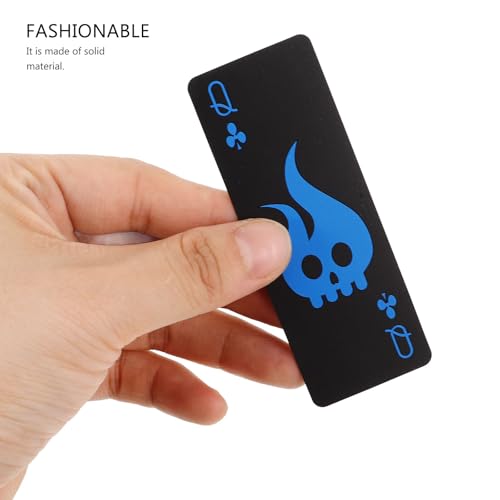 Supvox Wasserdichtes Spielkartendeck mit Totenkopfmotiv: Pokerkarten aus Schwarzem PVC-Kunststoff für Erwachsene – Einzigartiges Totenkopfdesign für Halloween-Partys Und Spiele – Bild 3