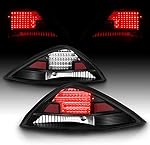 AmeriLite LED Black Replacement Taillights Set For 03-05 Honda Accord 2Dr Coupe - Passenger and Driver Side